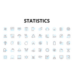 Statistics Linear Icons Set Probability Sampling