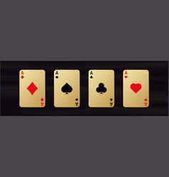 Gold Gamble Cards With Aces