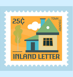 Inland Letter Postmark Or Postcard With Building