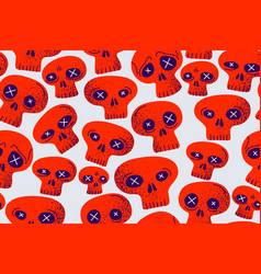 Skulls Seamless Textile Pattern Horror Sculls