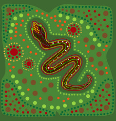 Snake In Australian Aboriginal Style