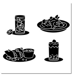 Food Trends Glyph Icons Set