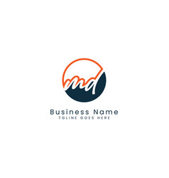 M D Md Initial Letter Handwritten Signature Logo