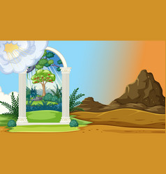 Garden Of Eden Cartoon Background Scene