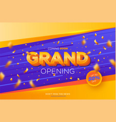 Grand Opening Banner With Confetti Design