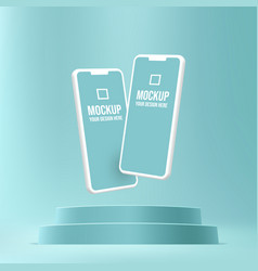 Smartphone Podium Mockup With Blank Screen