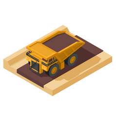 Heavy Machinery With Isometric Mining Truck