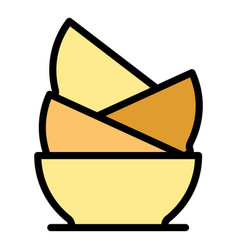 Bowl Stack Icon Flat