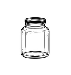 Empty Jar Hand Drawn Ink Sketch Engraved