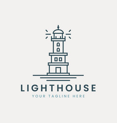 Lighthouse Logo Line Art Minimalist Template