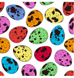 Color Quail Eggs On White Background