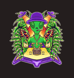 Alien Summer Tshirt Design