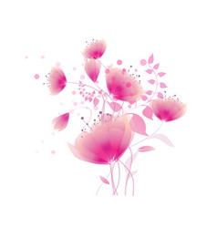 Pink Magic Flowers On A White Background