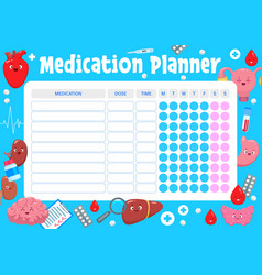 Weekly Medication Planner With Body Characters