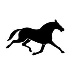 Black And White Silhouette Of A Trotting Horse