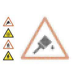 Dot Halftone Wet Painting Warning Icon