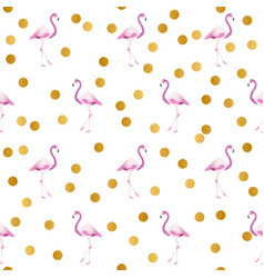 Flamingo Pattern Design With Gold Dots