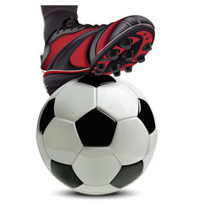 Soccer Ball With Football Player Feet