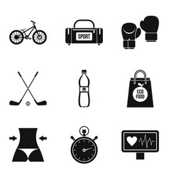 Obesity Icons Set Simple Style