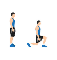 Man Doing Dumbbell Walking Lunges Exercise