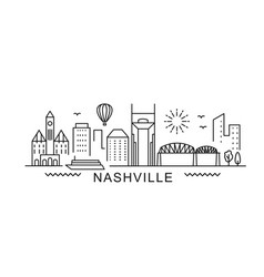 Nashville Minimal Style City Outline Skyline