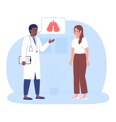 Woman Visiting Doctor For Lungs Checkup 2d