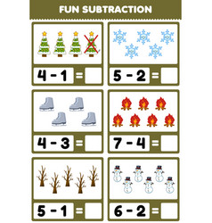 Education Game For Children Fun Subtraction