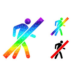 Polygonal Stop Walking Man Icon