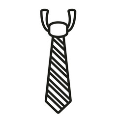 Textile Striped Tie Icon Outline Fabric