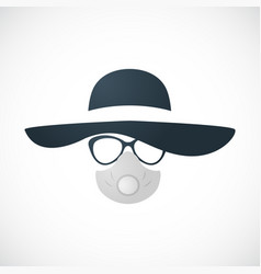 Woman In Hat Glasses And Respirator Self Care