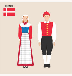 Danish Man And Woman In Traditional Costumes