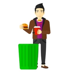 Man Throwing Junk Food