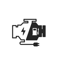 Plug-in Hybrid Electric Vehicle Phev Engine Icon