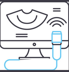 Ultrasound Line Icon Outline Symbol