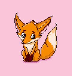 Cute Cartoon Fox Pixel Art Design