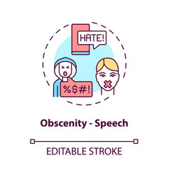 Obscenity Speech Concept Icon