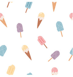 Seamless Pattern With Colorful Ice Cream Canes