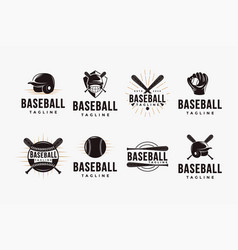 Set Of Badge Emblem Of Baseball Logo