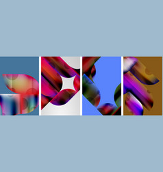 A Collage Of Four Different Colored Abstract