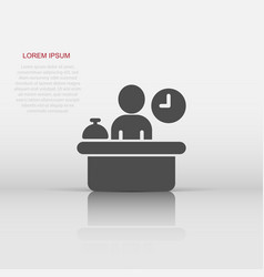 Check In Reception Icon In Flat Style Booking