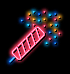 Firework Cracker Neon Glow Icon