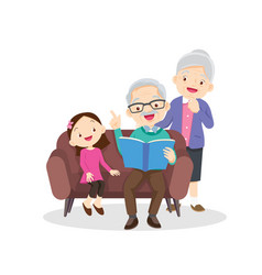 Grandparents Reading Book With Granddaughter 2