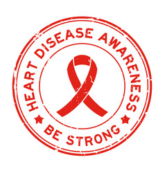 Grunge Red Heart Disease Awareness Be Strong Word