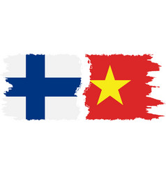 Vietnam And Finland Grunge Flags Connection