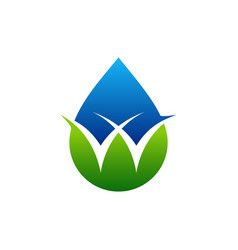 Water And Grass Icons Letter W Logo Template