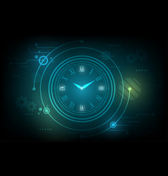 Abstract Futuristic Technology With Clock