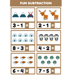 Education Game For Children Fun Subtraction