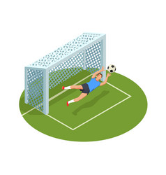 Goalkeeper Save Isometric Composition