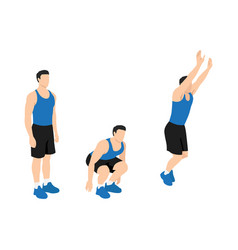 Man Doing Frog Jumps Exercise Flat