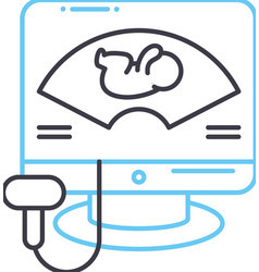 Ultrasound Line Icon Outline Symbol